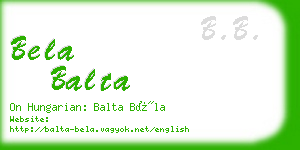 bela balta business card